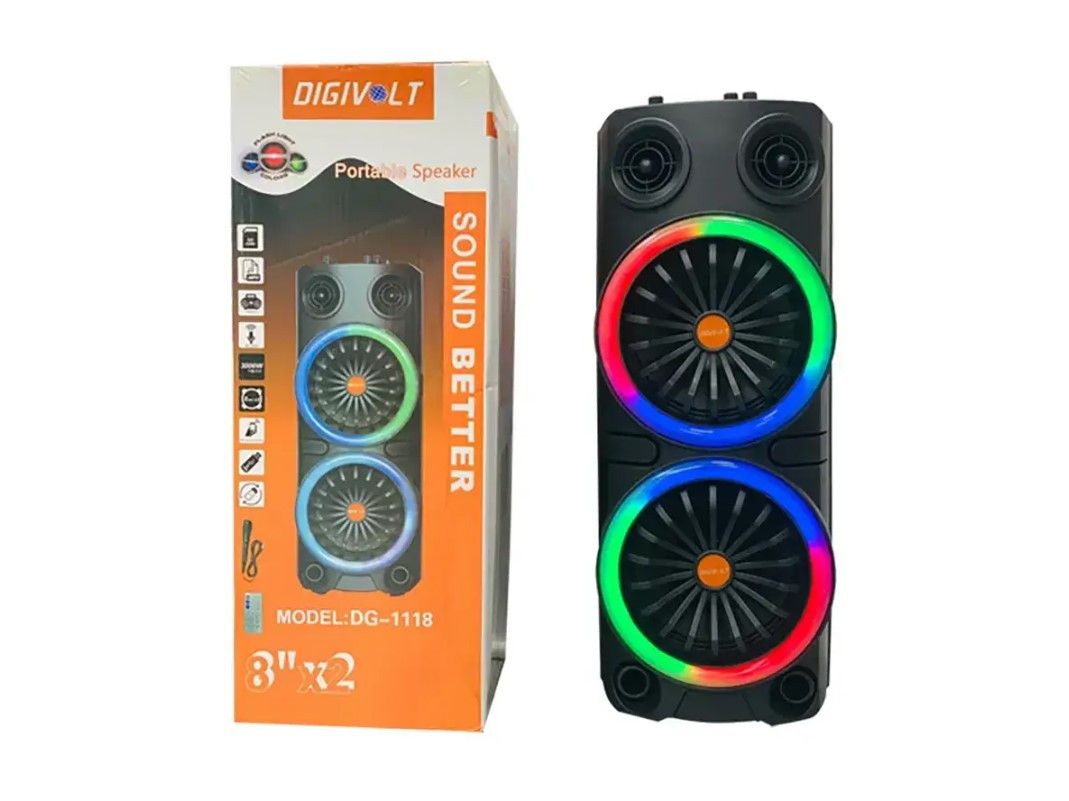 Колонка акумуляторна DG-1118 partybox з мікрофоном (50W/USB/BT/FM/TWS)