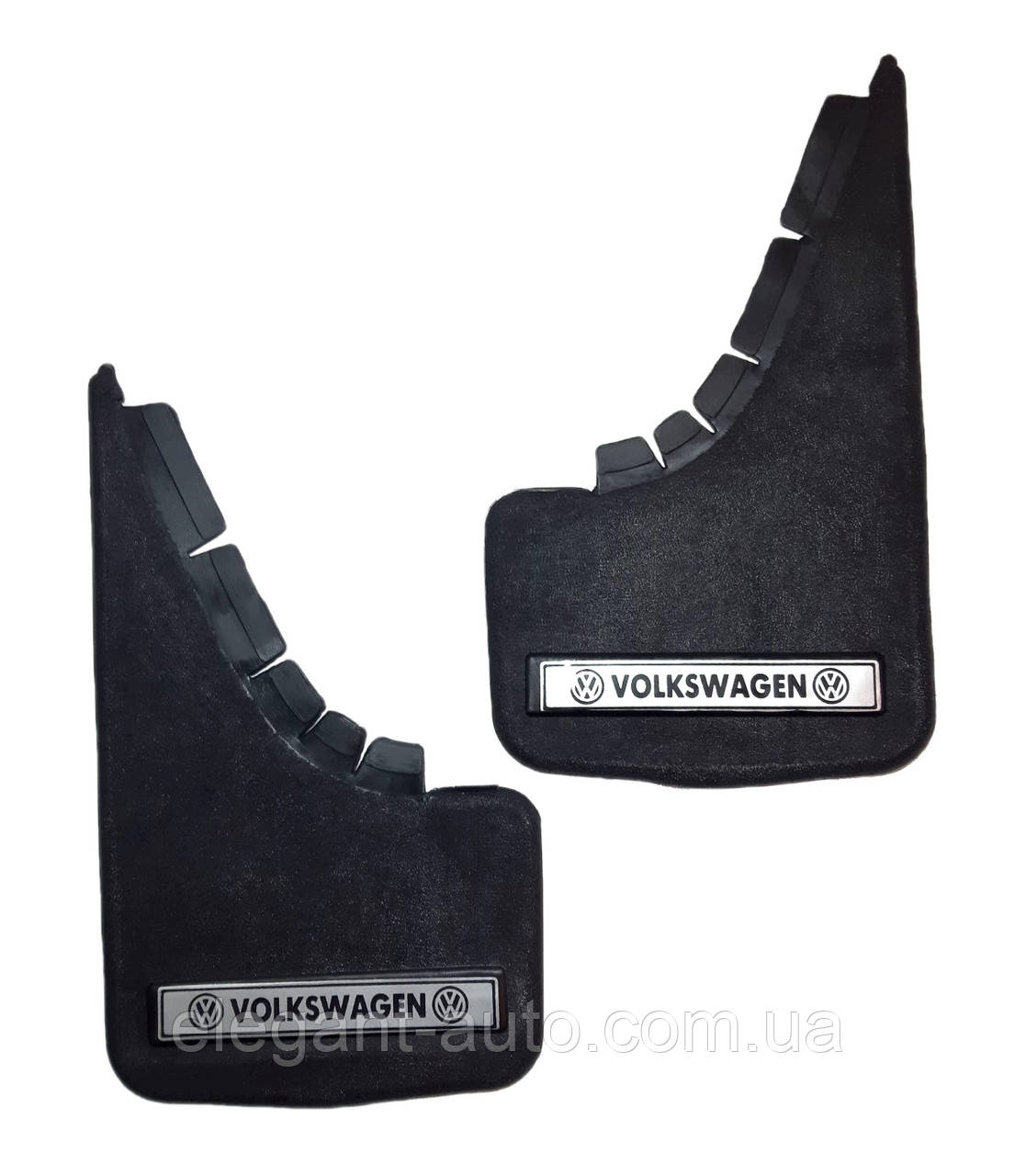 Бризковики малі "Volkswagen" Серебренн. напис, м'яка структурна гума "Mud-Flaps" (2шт)