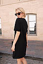 Літня коротка сукня футболка прямого крою однотонна (р. 42-48) 8PL4182, фото 4