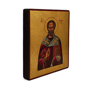 Икона Святой Николай Чудотворец 15 Х 19 см Ручная роспись с нанесением золота, фото 2