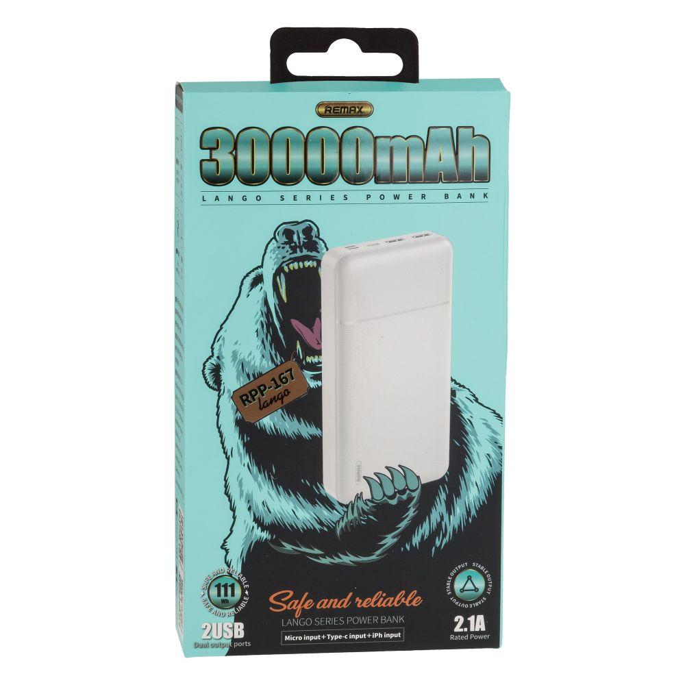 Повербанк Power Bank Remax RPP-167 Lango 30000 mAh (Білий)
