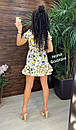 Коротка квіткова сукня з гумкою на талії та спідницею з оклеями (р. 42-48) 91PL4193, фото 5