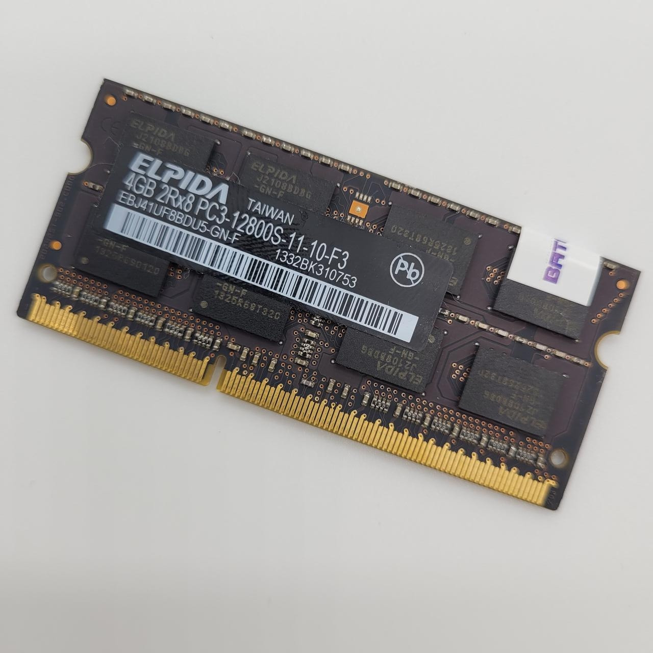 Оперативна пам'ять для ноутбука Elpida SODIMM DDR3 4Gb 1600MHz 12800s CL11 2R8 (EBJ41UF8BDU5-GN-F) Б/В