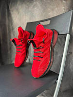 Мужские красные кроссовки, кроссовки демисезонные на резиновой подошве RunMax Yeezy текстиль 43