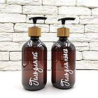 Набір дозаторів для ванни "Альто" 500 мл коричневий пластик, дерево (5 шт.) укр., фото 2