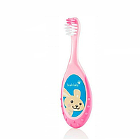 Детская зубная щетка Brush-Baby Floss Brush от 0 до 3 лет (розовая)
