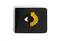 Кожаный кошелек с монетницей Smith&Co, бумажник с принтом , Brown eyes