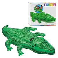 Плотик надувной Intex "Крокодил", 203-114см, ручки, 58562