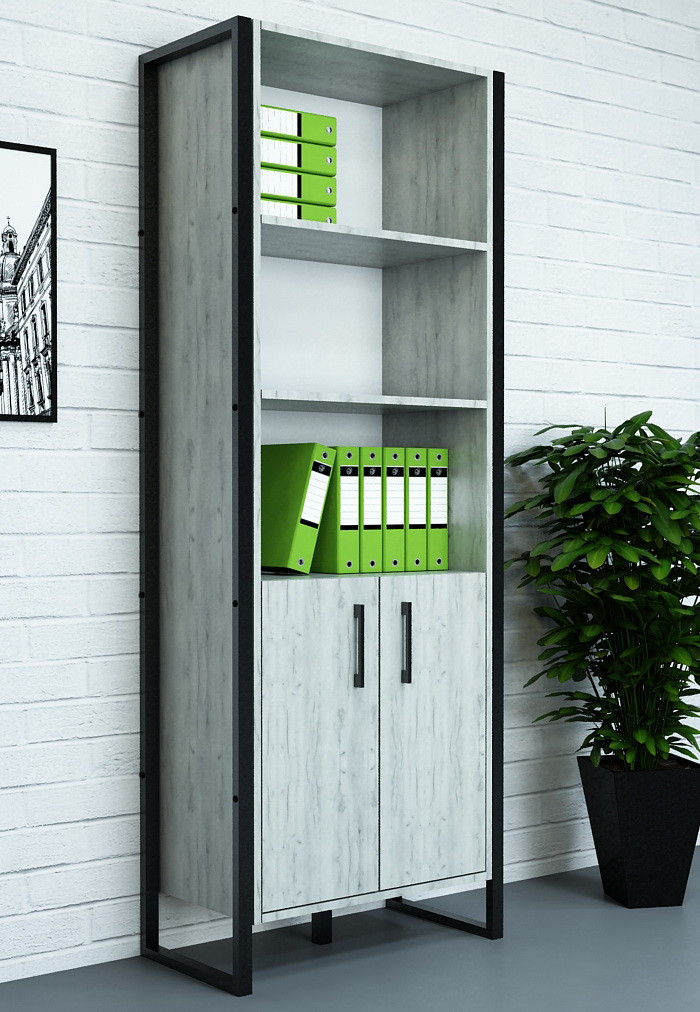 Шафа для документів ЛОФТ 60х40х190 см. ШЛА-2, Дуб крафт білий, фото 1