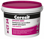 Ceresit CT 54 SILICATE AERO Силікатна лугостійка фарба фасадна 10л (Церезит СТ 54)