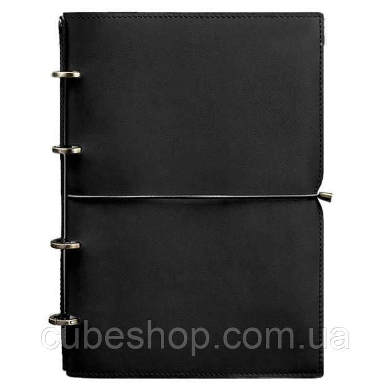 Шкіряний блокнот cофт-бук 9.0 в м'якій обкладинці (чорний) шкіра Krast, фото 1