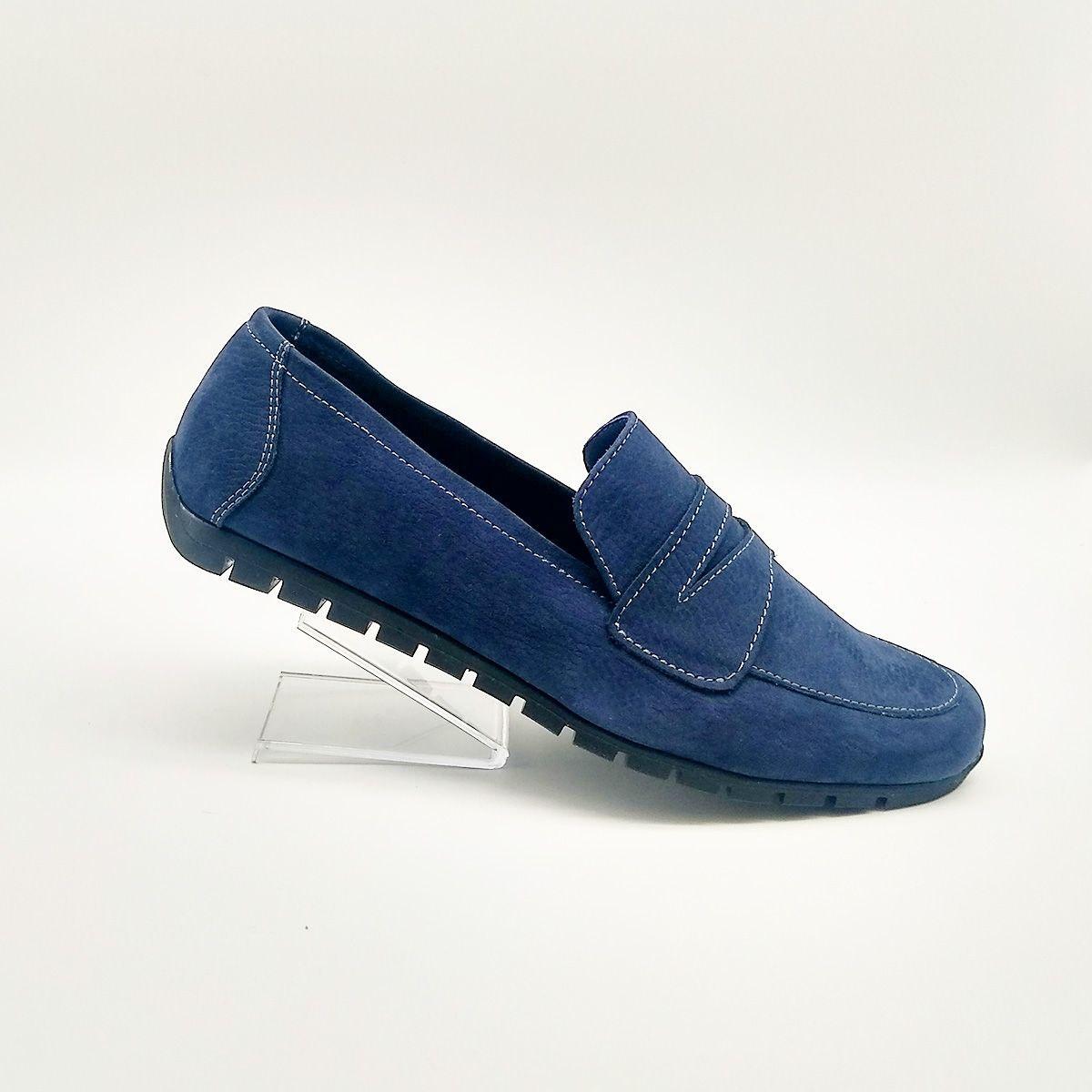 Чоловічі мокасини в стилі Loro Pi@no синього кольору «Style Shoes»