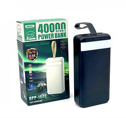 Універсальна Мобільна Батарея (повербанк) Remax RPP-184 Leader Series 2.1A Fast Charging 40000 mAh (Чорний)