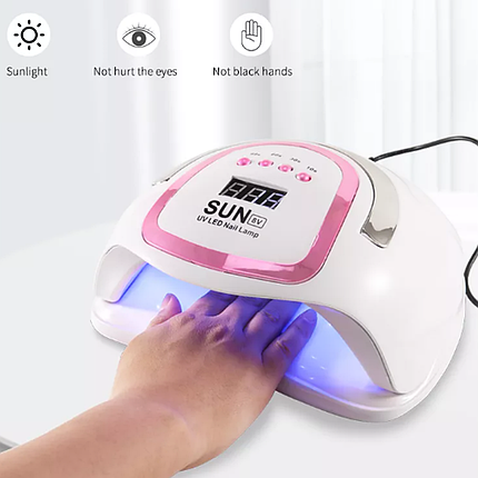 Ультрафіолетова LED лампа SUN 8V 168 Вт для сушки гіль-лака, геля біла, фото 4
