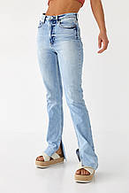 Жіночі джинси з розрізами SQUALO — блакитний колір, 38р (є розміри)