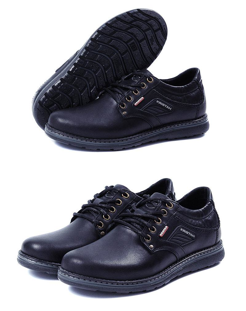 Осінні весняні чоловічі шкіряні туфлі Kristan black чорні класичні з натуральної шкіри *112 ч*, фото 1