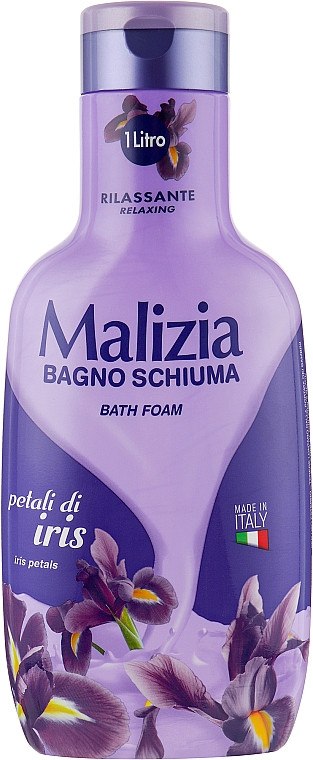 Мякий гель для душу та піна для ванни Malizia Bango Schiuma Bath Foam Iris( з ароматом Пелюстків ірису)  1 л.