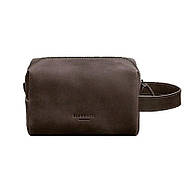 Шкіряна косметичка-несесер 5.0 (темно-коричнева) шкіра Crazy Horse, фото 2