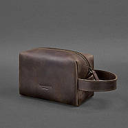 Шкіряна косметичка-несесер 5.0 (темно-коричнева) шкіра Crazy Horse, фото 3