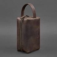 Шкіряна косметичка-несесер 5.0 (темно-коричнева) шкіра Crazy Horse, фото 4