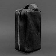 Шкіряна косметичка-несесер 6.0 (чорна) шкіра флотар, фото 4