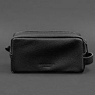 Шкіряна косметичка-несесер 6.0 (чорна) шкіра флотар, фото 2