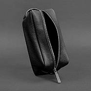 Шкіряна косметичка-несесер 6.0 (чорна) шкіра флотар, фото 6