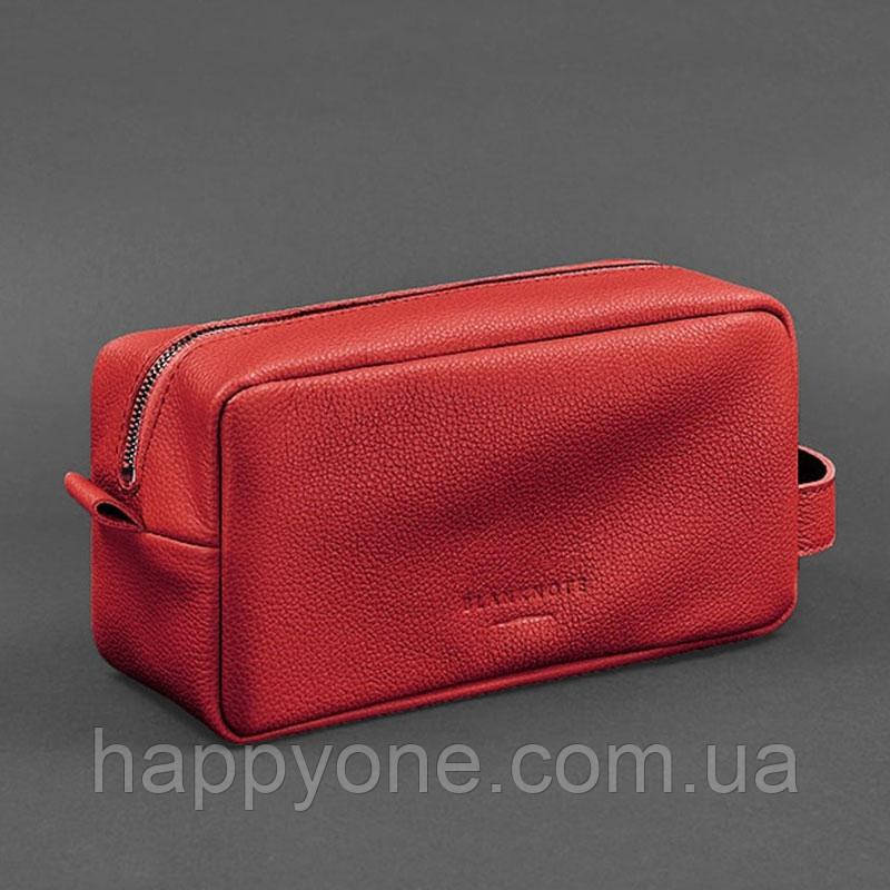 Шкіряна косметичка-несесер 6.0 (червона) шкіра флотар, фото 1