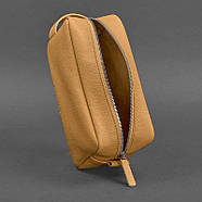 Шкіряна косметичка-несесер 6.0 (жовта) шкіра флотар, фото 3