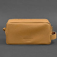 Шкіряна косметичка-несесер 6.0 (жовта) шкіра флотар, фото 5