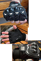 Тактичні рукавички половинні, рукавички ЗСУ, колір чорний