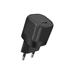 Мережевий зарядний пристрій Promate PowerPort-25 Вт USB-C PD Black