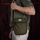 Тканинна сумка чоловіча SOUTH UKRAINE KHAKІ хакі через плече месенджер, фото 2