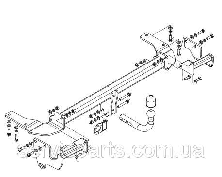 Польский фаркоп на Mitsubishi Grandis 2004-2011 (Митсубиси Грандис) - фото 3 - id-p1640992877