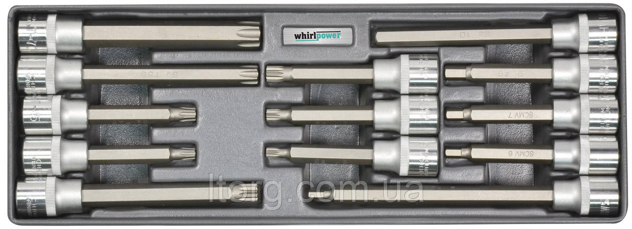 Whirlpower Набір головок зі вставкою Hex,Torx,Spline 1/2" 13од ложемент