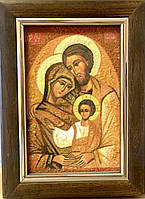 Икона янтарная " Святое семейство " Ікона з бурштину " Сім'я Святих " 10x15 см