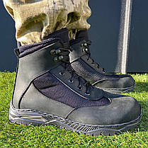 Літні чоловічі берци в чорному кольорі з натуральної шкіри, фото 4