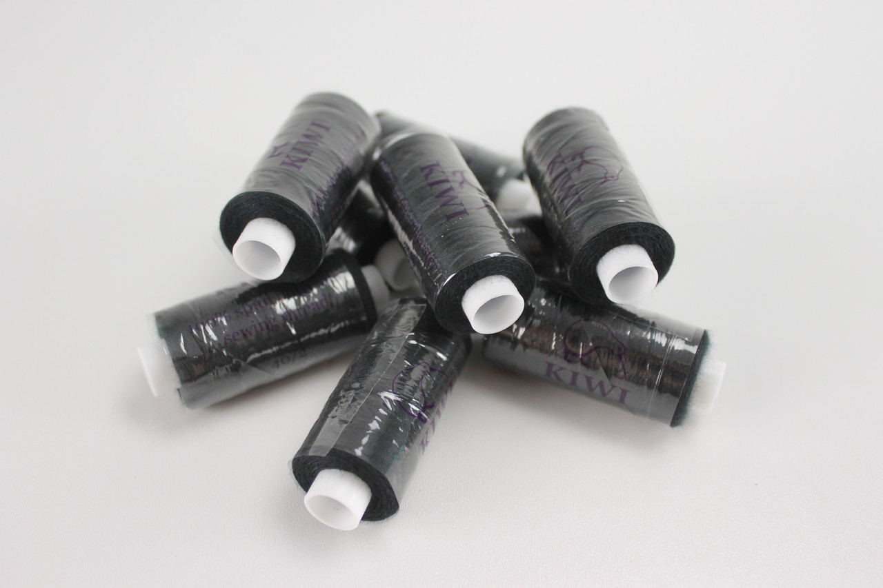 Нитки швейні "KIWI" 40/2, 400 ярдів, чорний колір N-400-325, фото 1