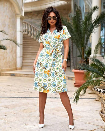 Яскрава річна сукня "Шелк Армані" 48, 50, 52, 54, 56, 58, 60 розмір 48, фото 1