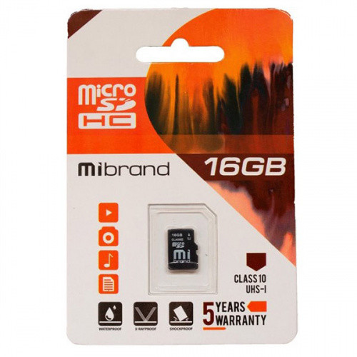 Карта Пам'яті Mibrand MicroSDHC 16gb 10 Class