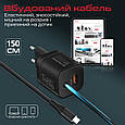 Мережевий зарядний пристрій Promate PowerPort-PDQC3 33 Вт USB-A порт + USB-C кабель Black (powerport-pdqc3.black), фото 6