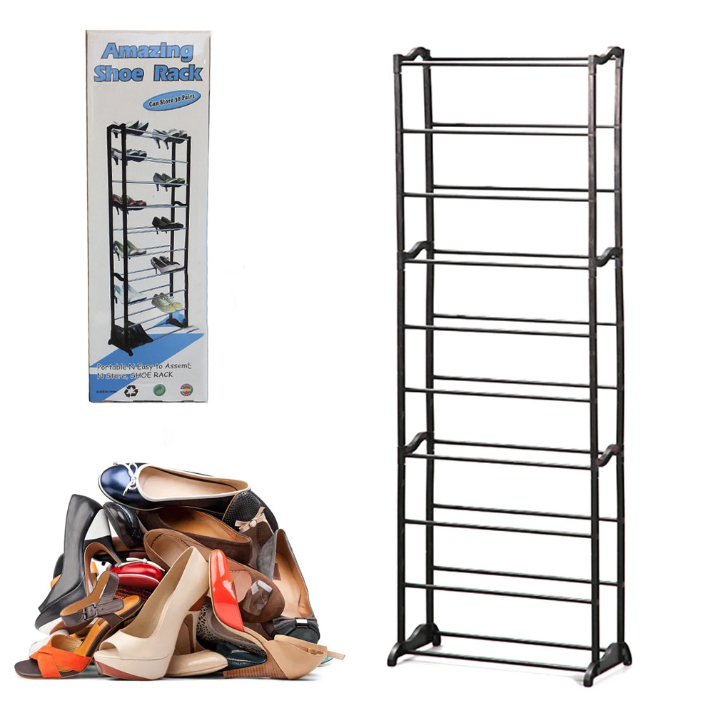 Полку складна для взуття Стелаж стійка підставка пластикова Amazing Shoe Rack Органайзер для речей