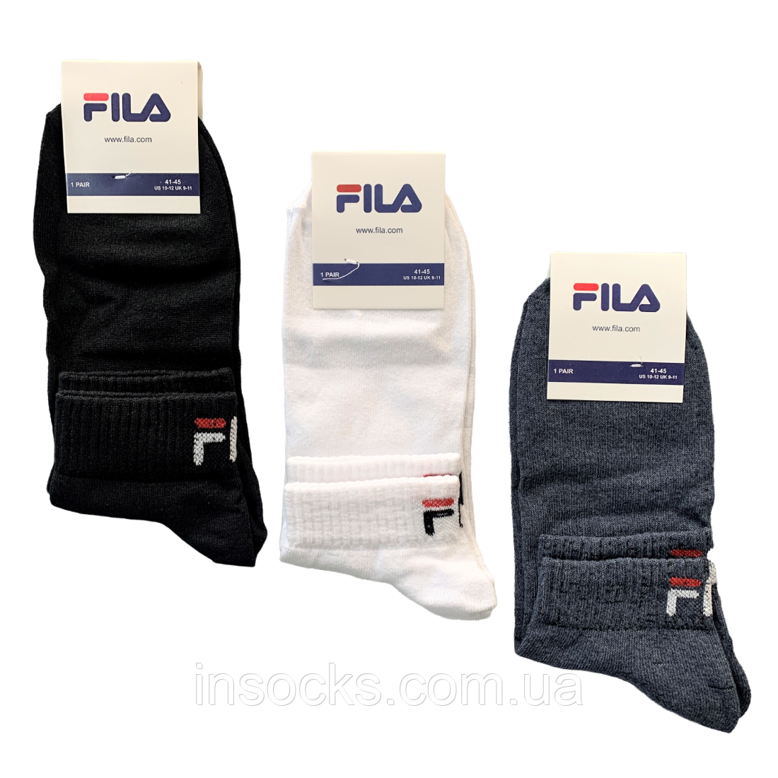 Шкарпетки чоловічі "Fila" демісезонні. 41-45р. Середньої висоти.