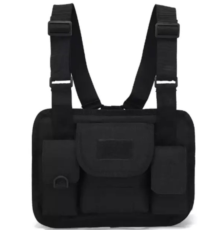 Сумка тактична нагрудна Tactical Chest Bag D009, чорна, фото 1