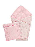Конверт DOTINEM Minky плюшевый розовый 75х85 см с подушечкой 35х35 см (215608-1)