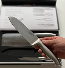 Дуже якісний універсальний набір стальних ножів для кухні Zepter 4 pcs knife set кухонні ножі, фото 3