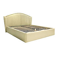 Ліжка з м'яким узголів'ям та підйомним механізмом MeBelle SHELLIE 180х200 см, молочно-бежева екошкіра