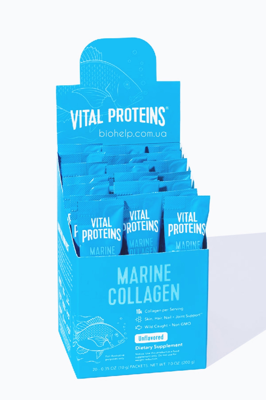 Vital Proteins, Marine Collagen / Морський колаген, без смаку, 20 пакетиків BX202