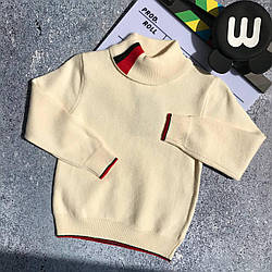 Теплий светр для хлопчика гольф молочний Білий 220010 38, Белый, Для мальчиков, Весна Осень, 110 , 4 года