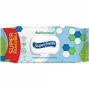 Серветка волога Superfresh Antibacterial з клапаном 120 шт